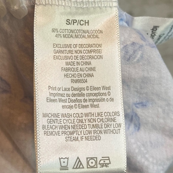 Eileen West Floral Lightweight Night Gown Sz S Romantic Cottagecore Prairie Lace - Picture 5 of 16